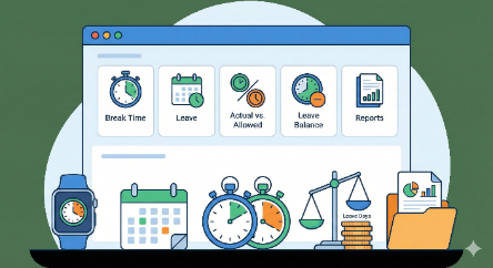 تتبع فترات الراحة والمغادرات